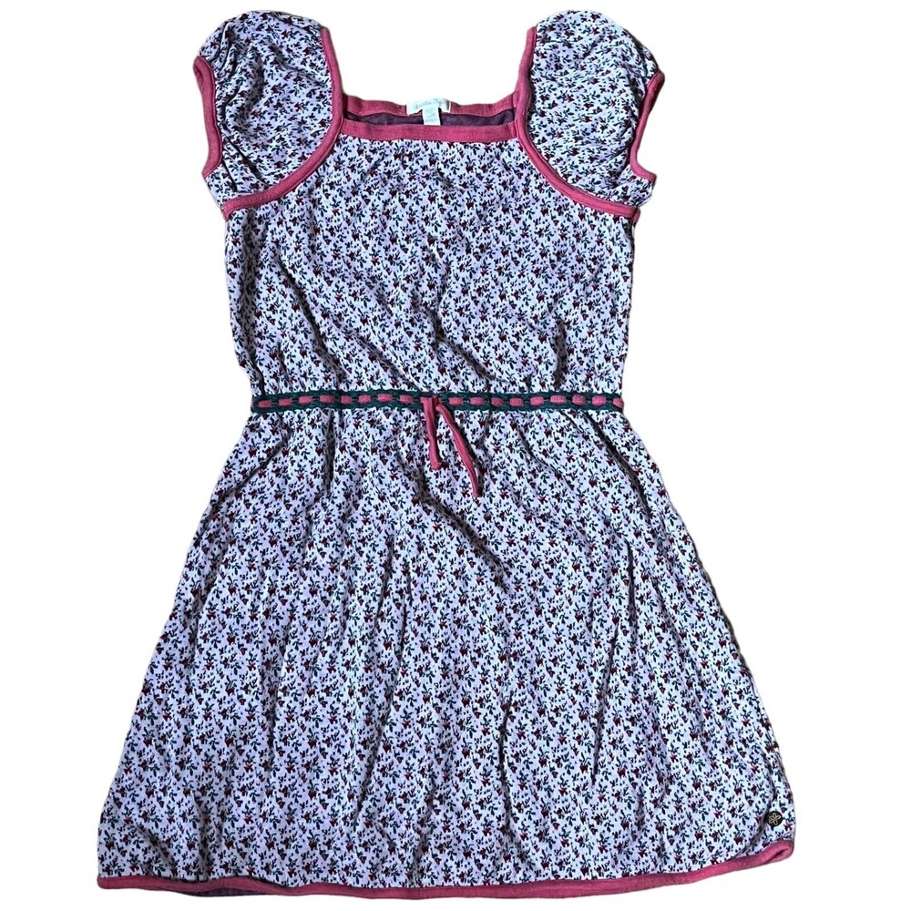 Matilda Jane 10 Noelle Knit Dress Friends Forever Pink Short Cap Sleeve Floral